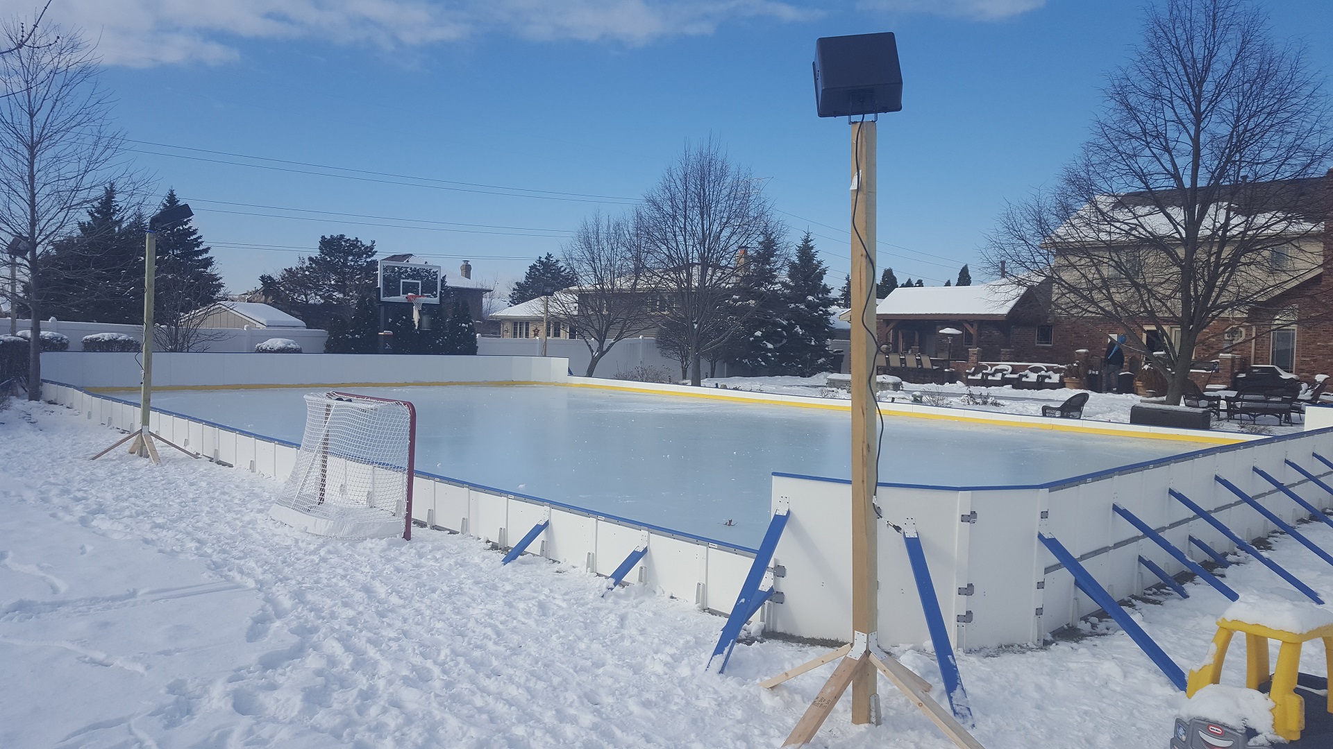 Beautiful backyard ice skating rink